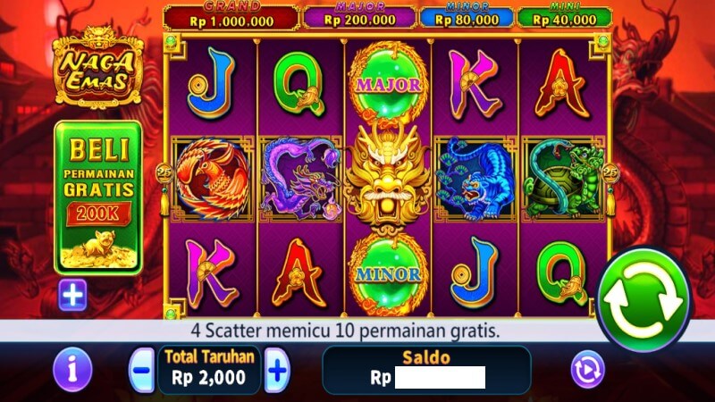 Tampilan Utama dalam Game Slot Naga Emas