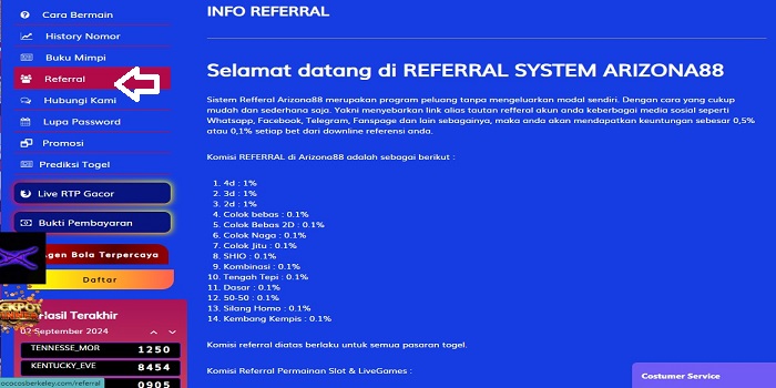 Menu Referral